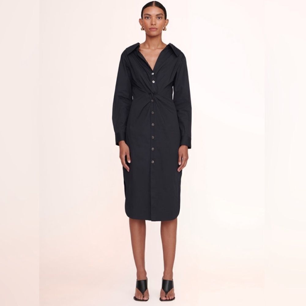 STAUD Clea Front Twist Long Sleeve Shirtdress - Picture 4 of 4